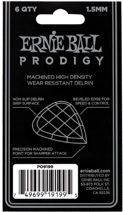 Ernie Ball  EB-9199 1.5mm Black Standard Prodigy Picks 6-pack - Image 2