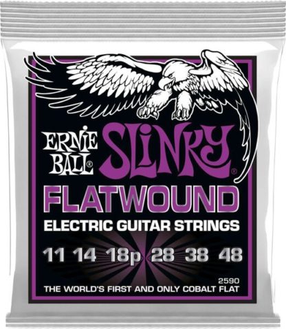 Ernie Ball Flatwound Power Slinky sähkökitaran kielet 11-48