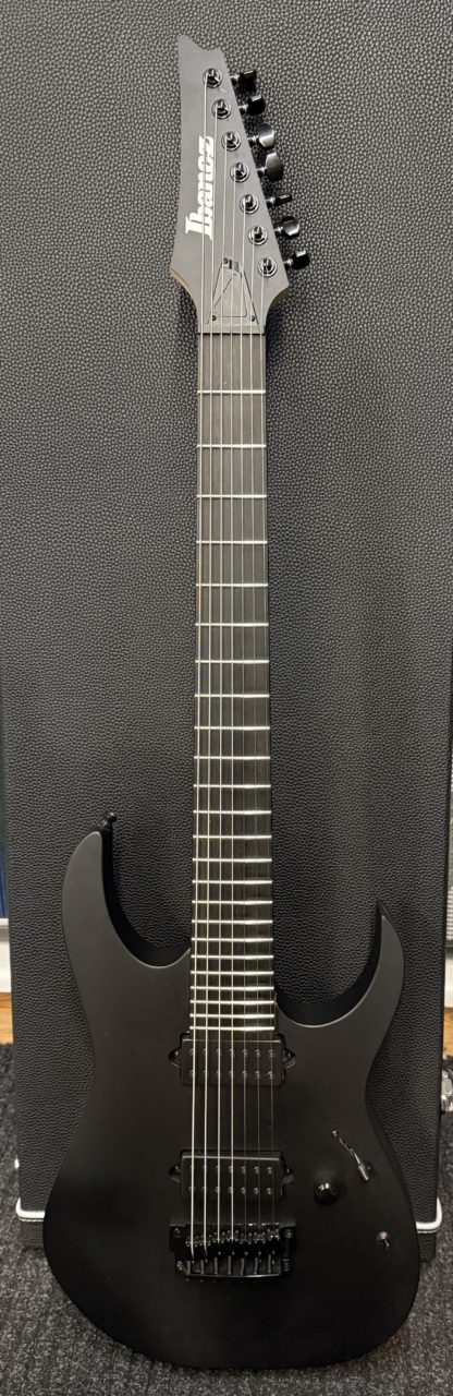 Käytetty Ibanez RGIXL7-BKF Iron Label 7-kielinen baritoni sähkökitara